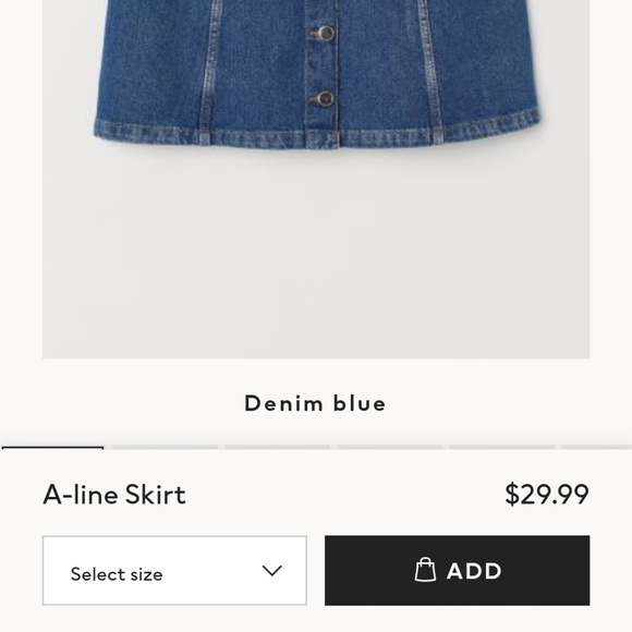 H&M Denim A-line Button skirt - Picture 4 of 4